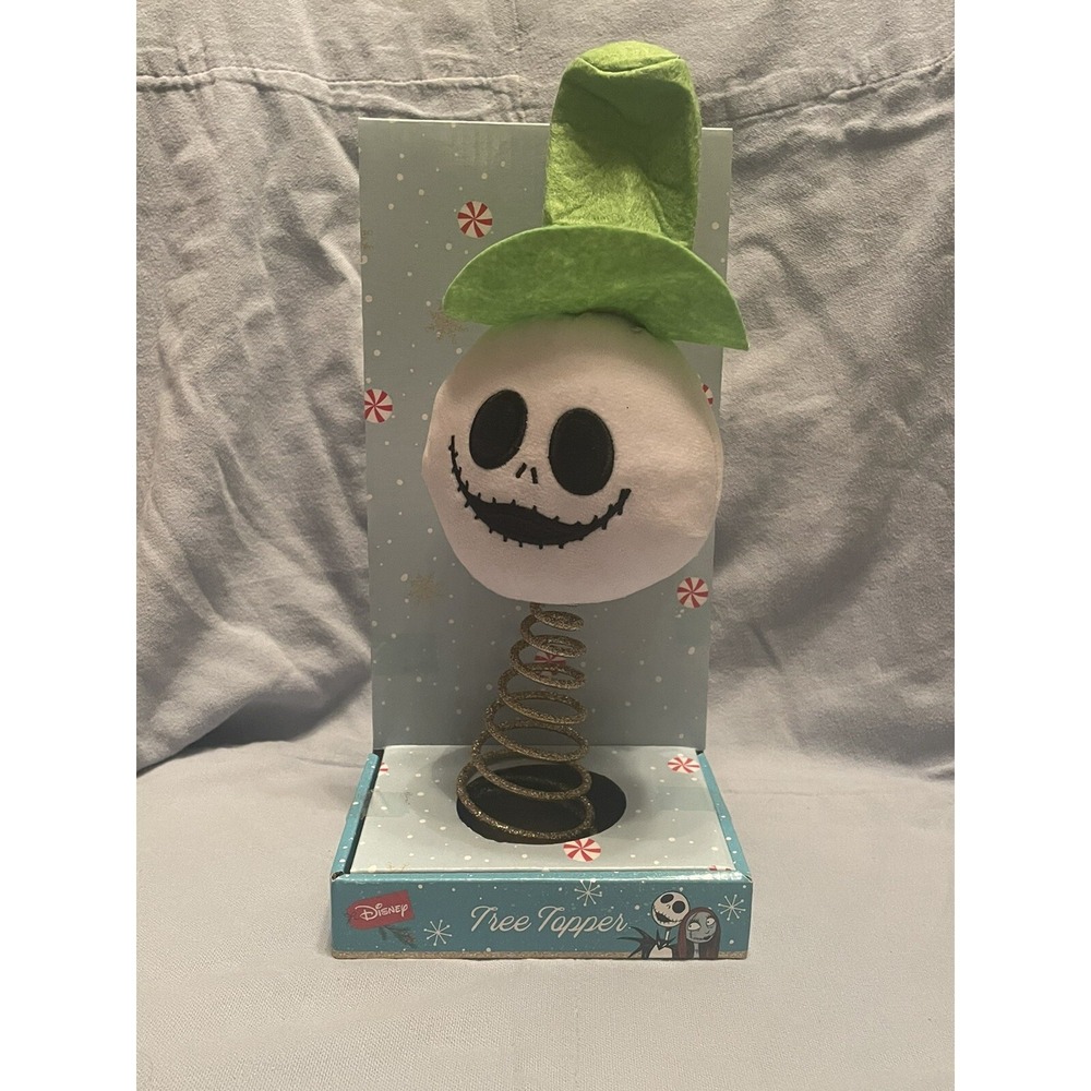 NEW Disney Nightmare Before Christmas Jack Skellington Green Top Hat Tree Topper